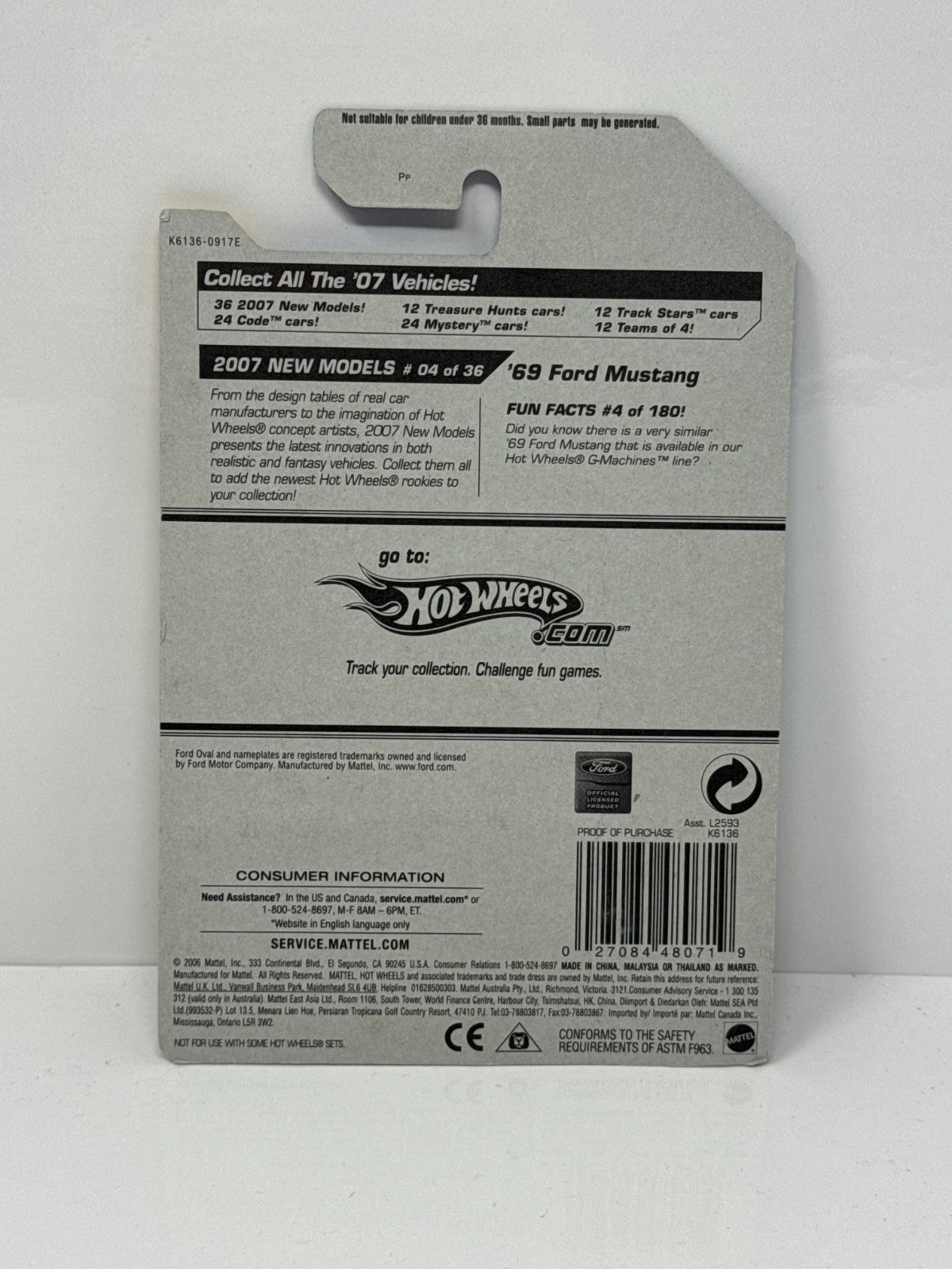 Hot Wheels New Models 1969 Ford Mustang 1:64 Diecast Factory Sealed Black