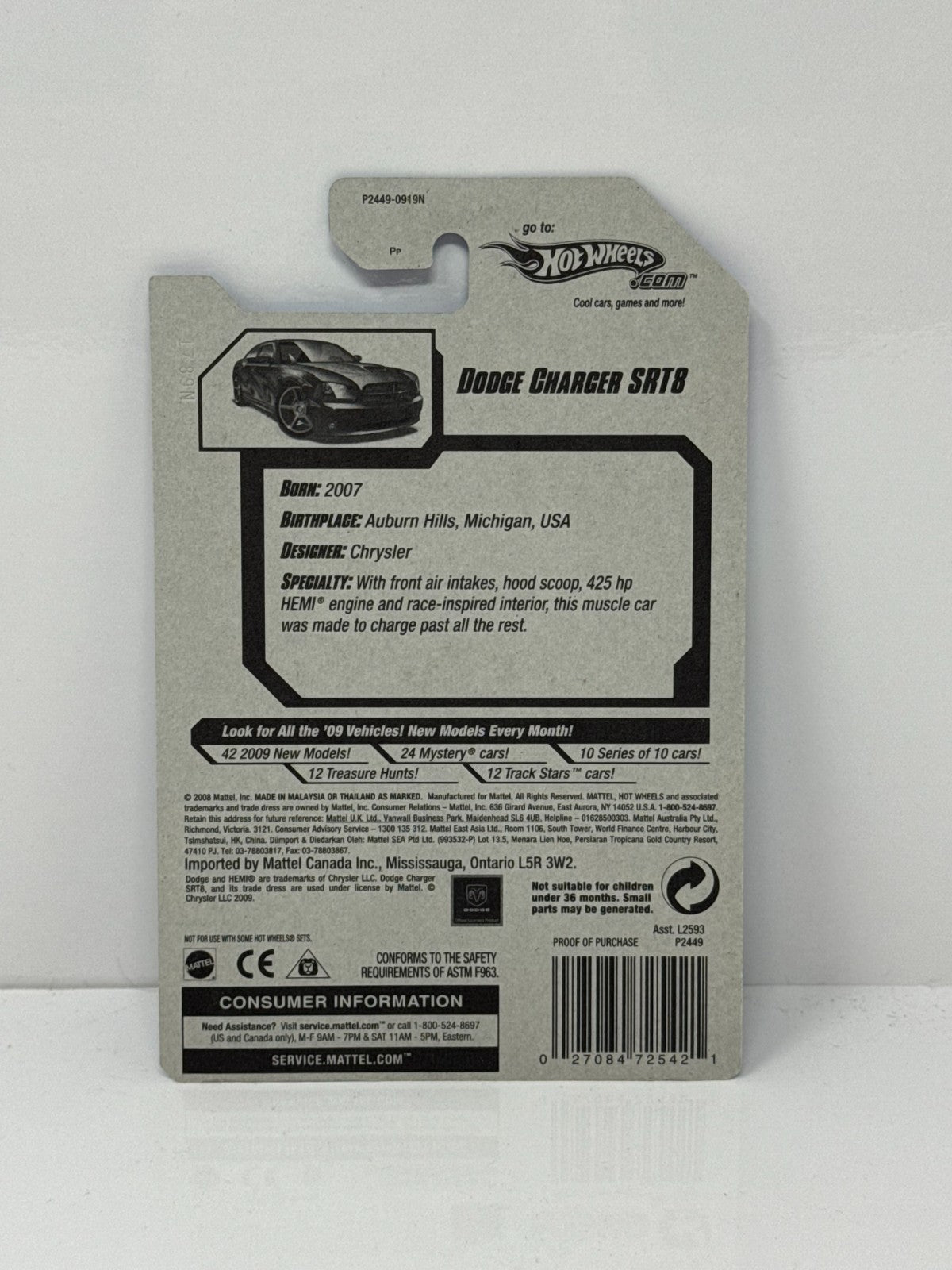 Hot Wheels Faster Than Ever 2009 Dodge Charger SRT8 1:64 Diecast Factory Sealed