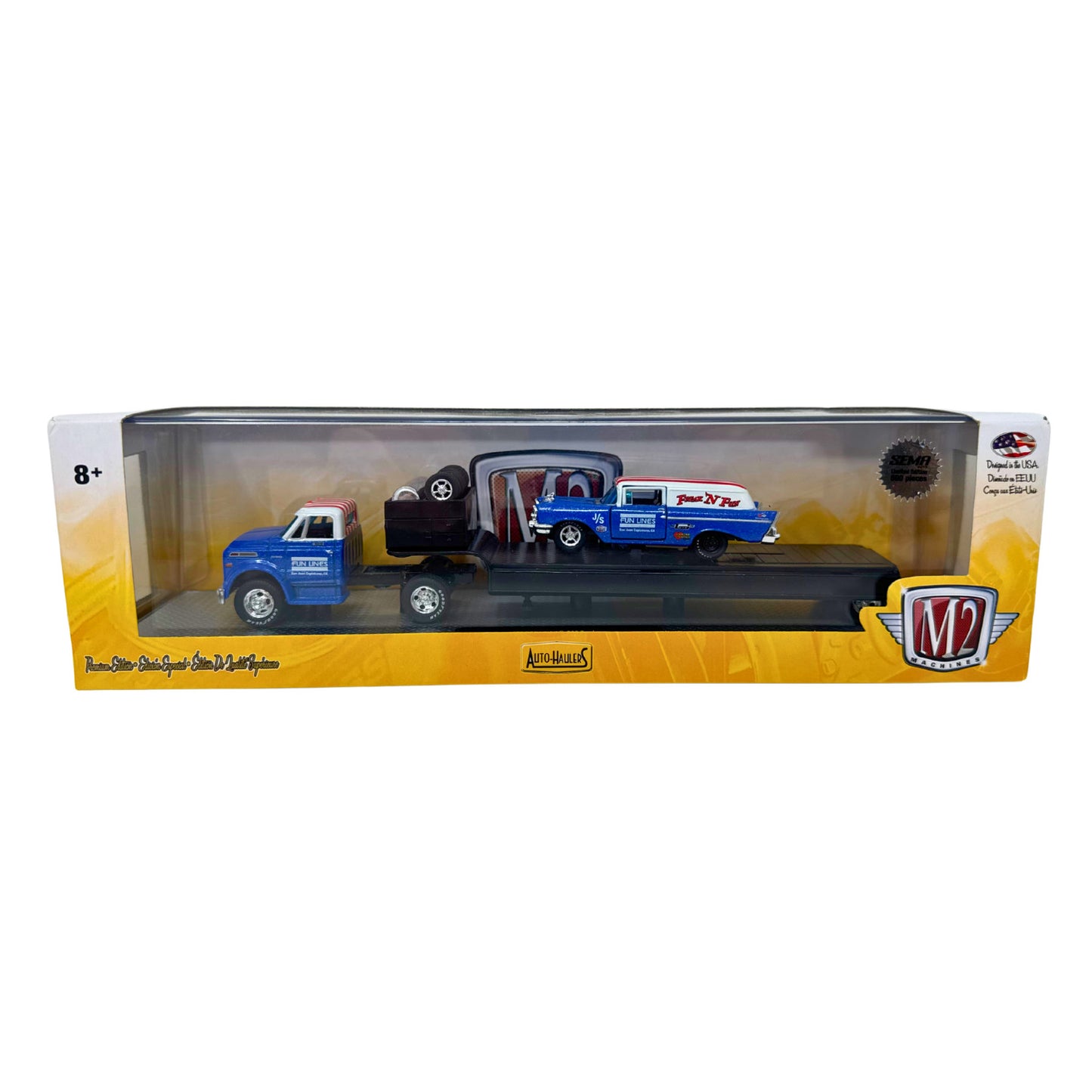 M2 Auto Haulers Chevy C-60 Truck & 1957 Chevy Sedan Delivery SEMA 1:64 Diecast