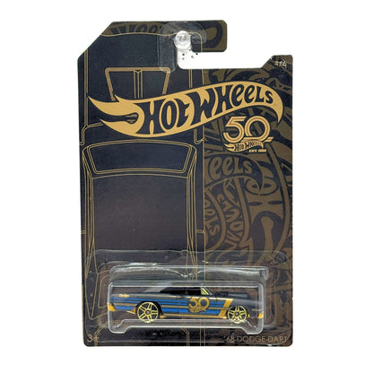Hot Wheels 50th Anniversary Black & Gold 1968 Dodge Dart 1:64 Diecast Black