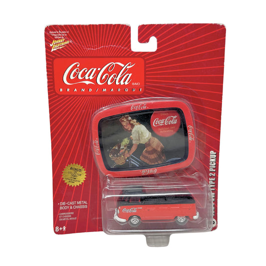 Johnny Lightning Coca-Cola 1964 Volkswagen Type 2 Pickup 1:64 Diecast w/ Tray