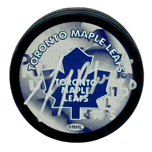 Gerry Cheevers Toronto Maple Leafs Signed NHL Autograph Puck Silver Auto