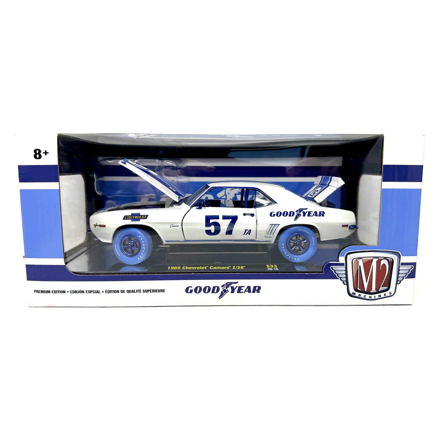 M2 Machines Goodyear 1969 Chevrolet Camaro Z28 CHASE 1:24 Diecast