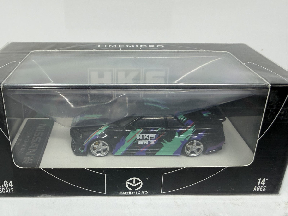 Time Micro HKS Nissan Skyline GT-R R34 Black 1:64 Diecast