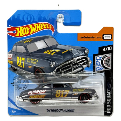 Hot Wheels Rod Squad 1952 Hudson Hornet 1:64 Diecast Gray Short Card