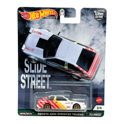 Hot Wheels Premium Slide Street Toyota AE86 Sprinter Trueno 1:64 Diecast