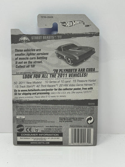 Hot Wheels Street Beasts 1970 Plymouth AAR Cuda 1:64 Diecast Factory Sealed