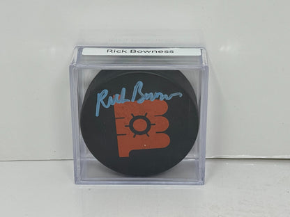Rick Bowness Maine Mariners Signed NHL Autograph Puck Blue Auto