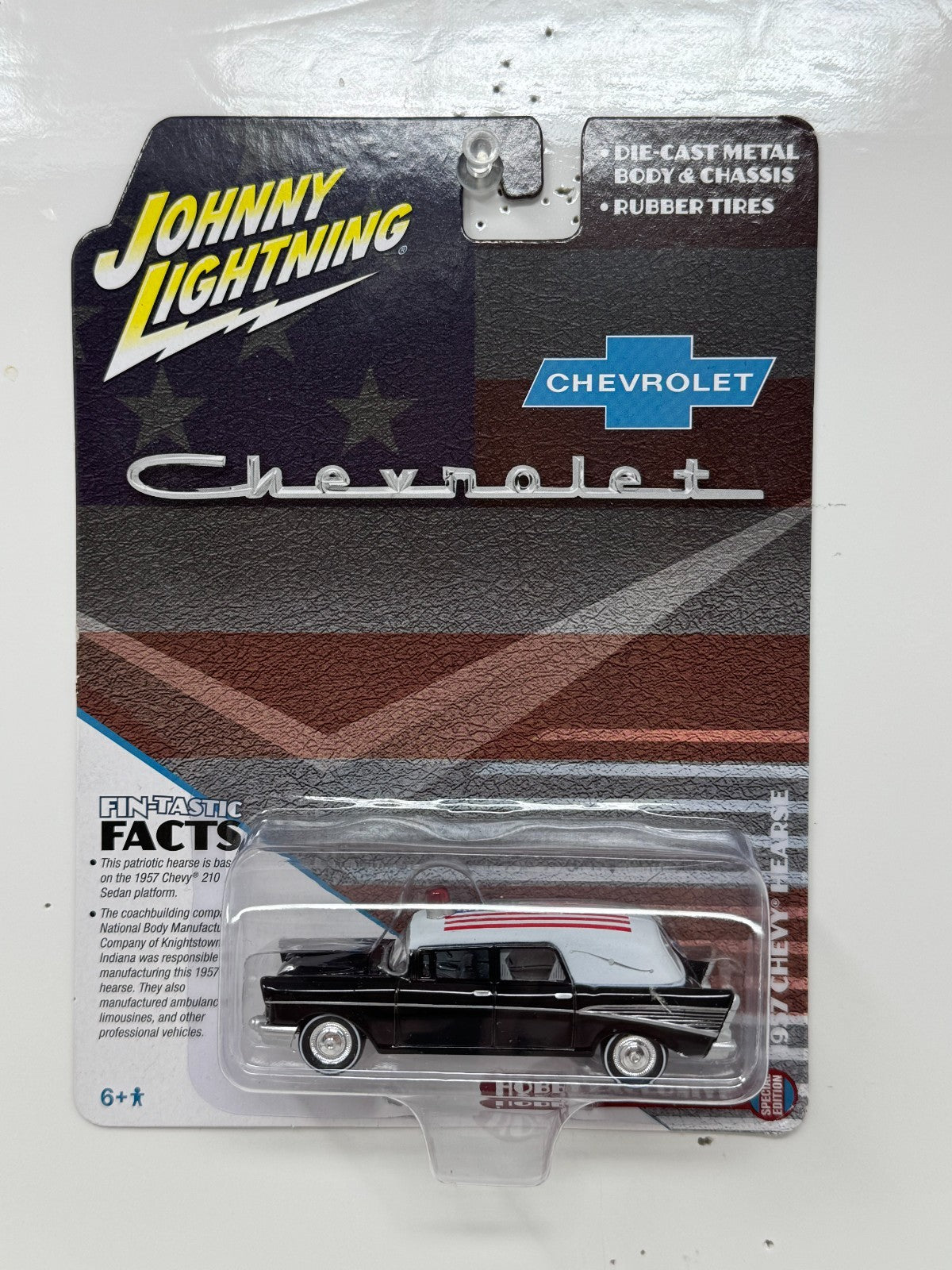 Johnny Lightning Chevrolet 1957 Chevy Hearse Black 1:64 Diecast