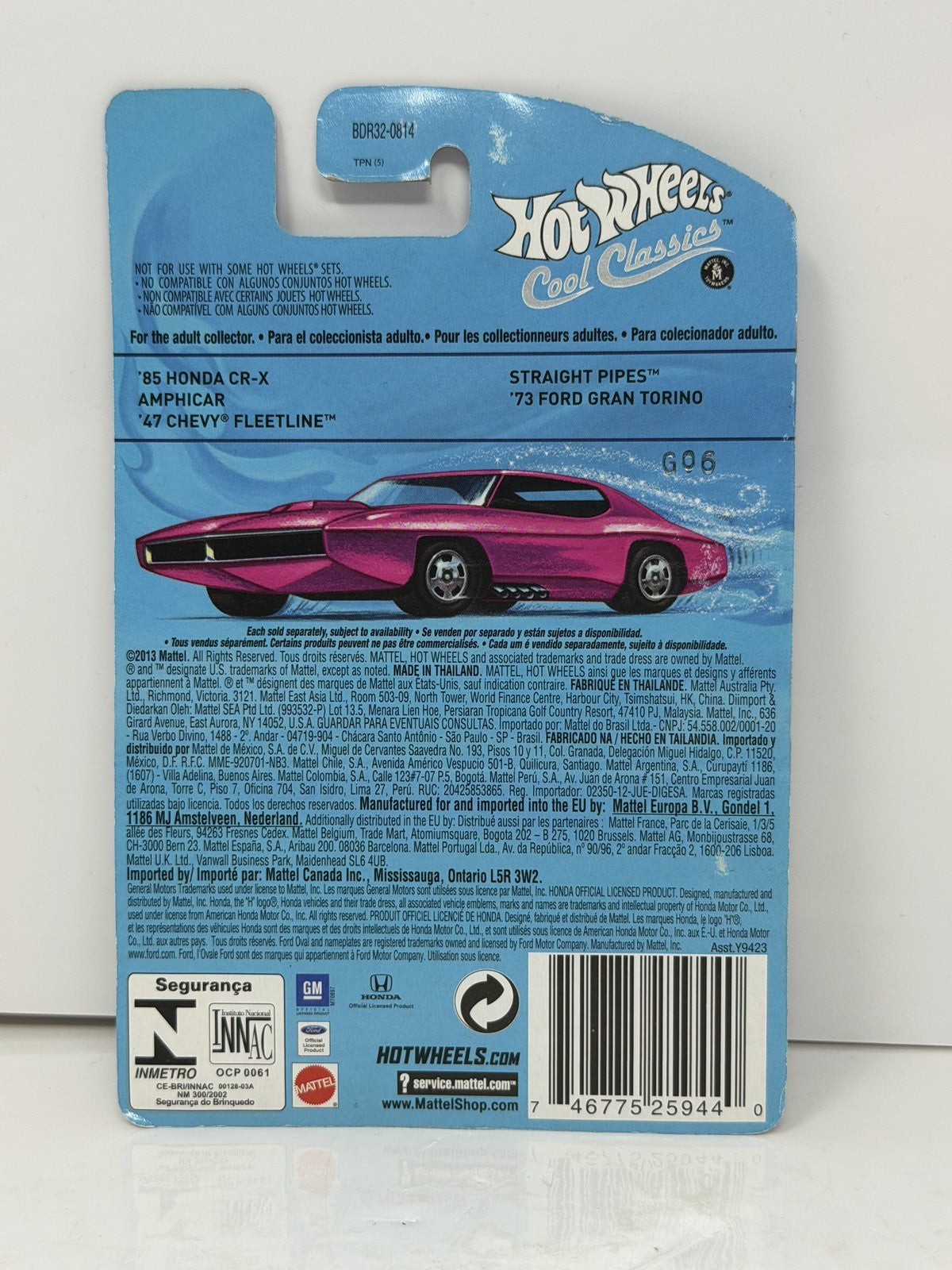 Hot Wheels Cool Classics 1985 Honda CR-X Spectrafrost 1:64 Diecast Blue