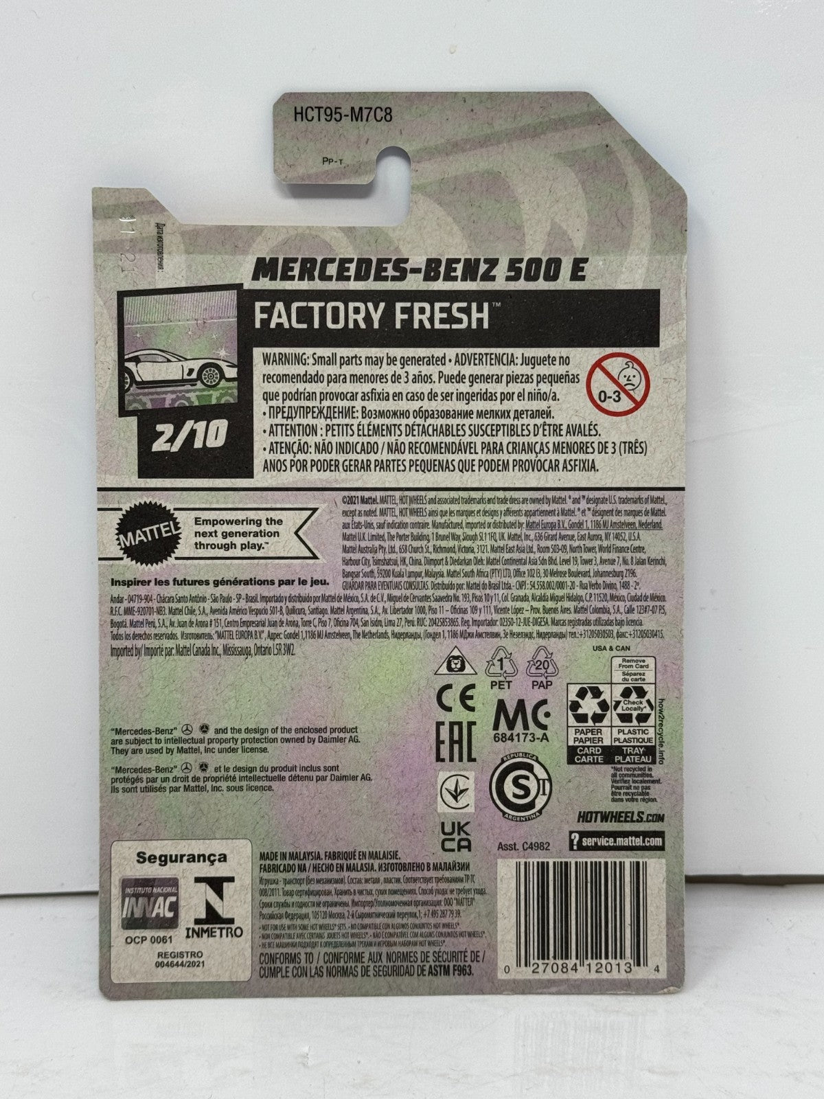 Hot Wheels Factory Fresh Mercedes-Benz 500 E 1:64 Diecast Red