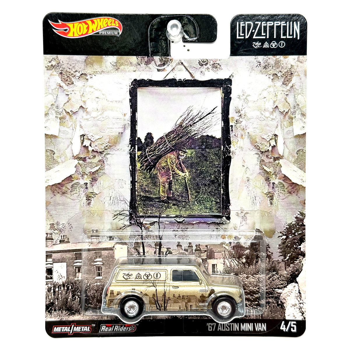 Hot Wheels Premium Led Zeppelin 1967 Austin Mini Van 1:64 Diecast Real Riders