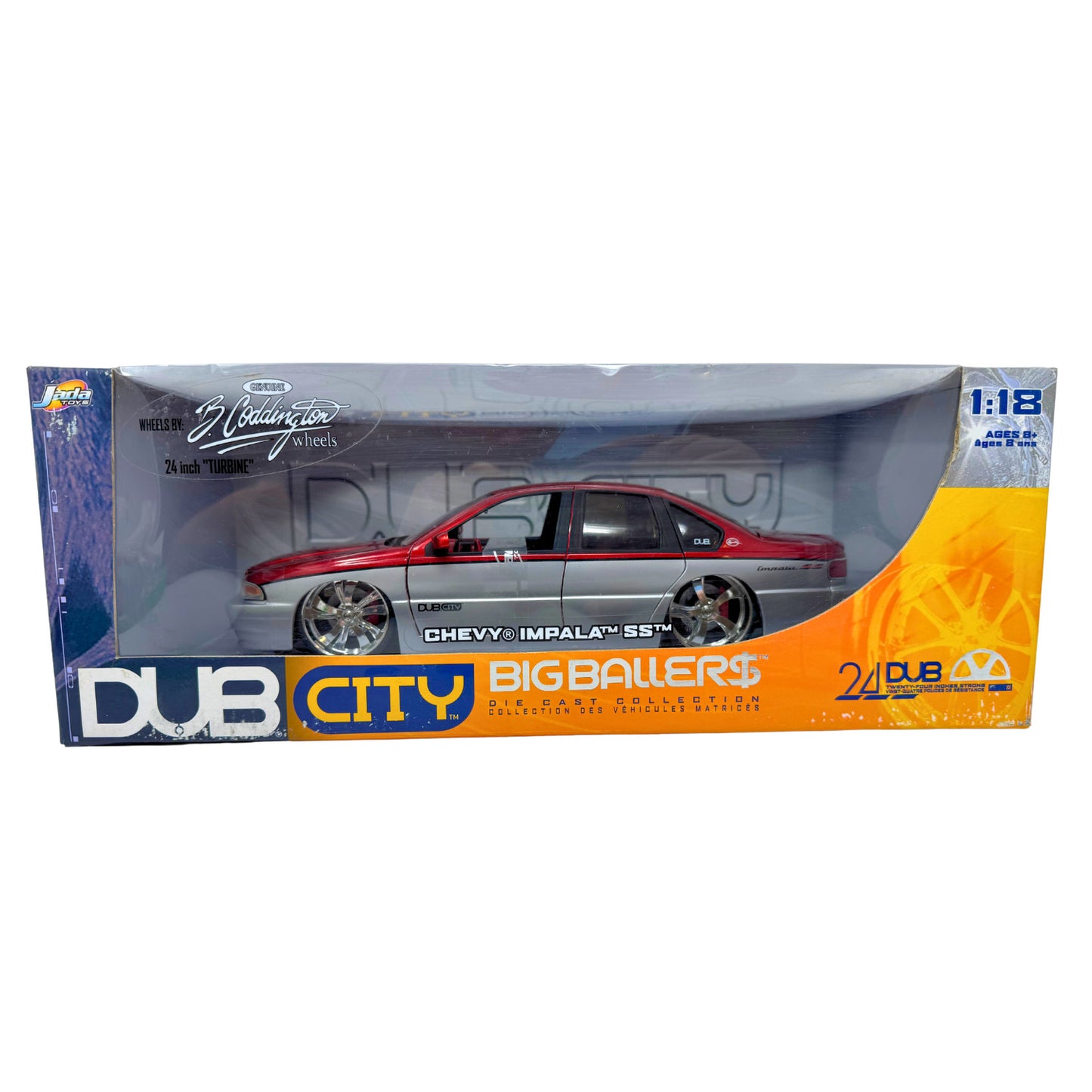 Jada Dub City Big Ballers Chevy Impala SS 1:18 Diecast 24 Inch Turbine Wheels