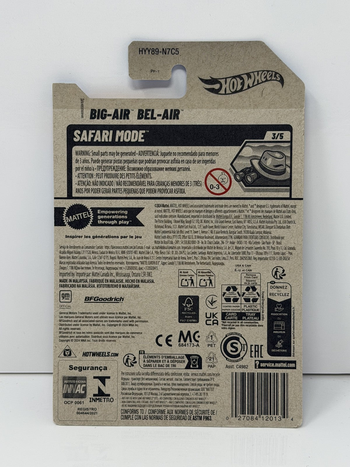 Hot Wheels Safari Mode Big-Air Bel-Air Red 1:64 Diecast