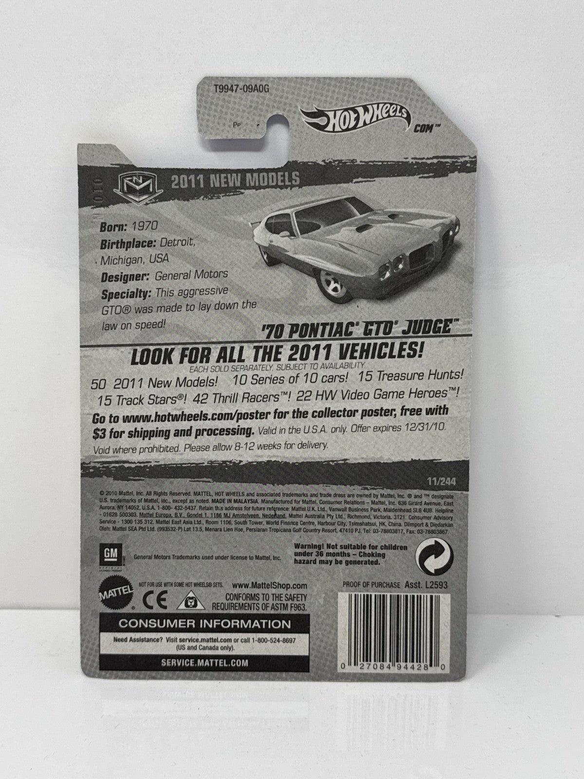 Hot Wheels New Models Pontiac GTO Judge 1:64 Diecast Factory Sealed
