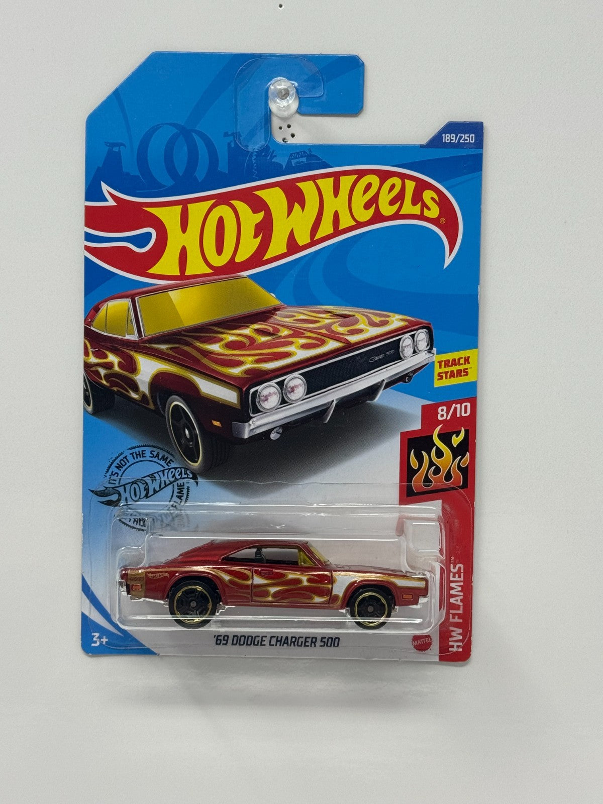 Hot Wheels Flames 1969 Dodge Charger 500 1:64 Diecast Red Flames