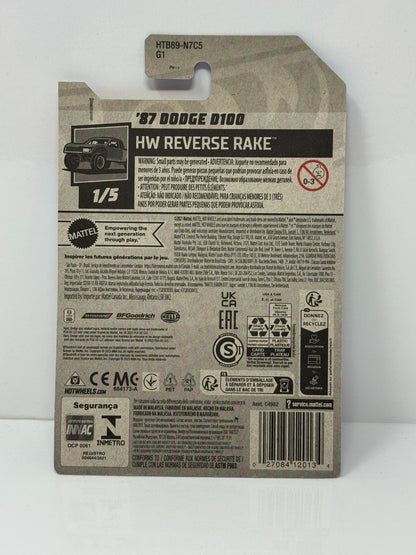 Hot Wheels Reverse Rake 1987 Dodge D100 1:64 Diecast