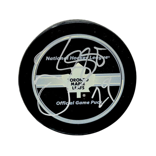 Justin Pogge Toronto Maple Leafs Signed NHL Autograph Puck Silver Auto