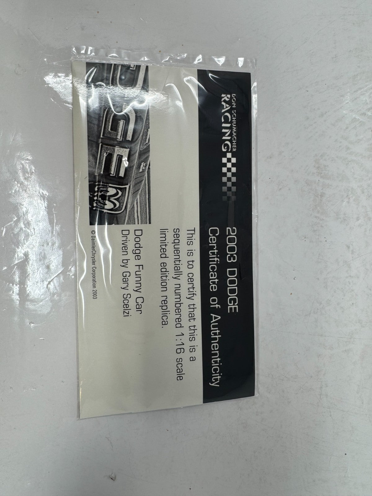 Milestone Gary Scelzi NHRA Dodge Dealer Dodge Funny Car 1:16 Scale