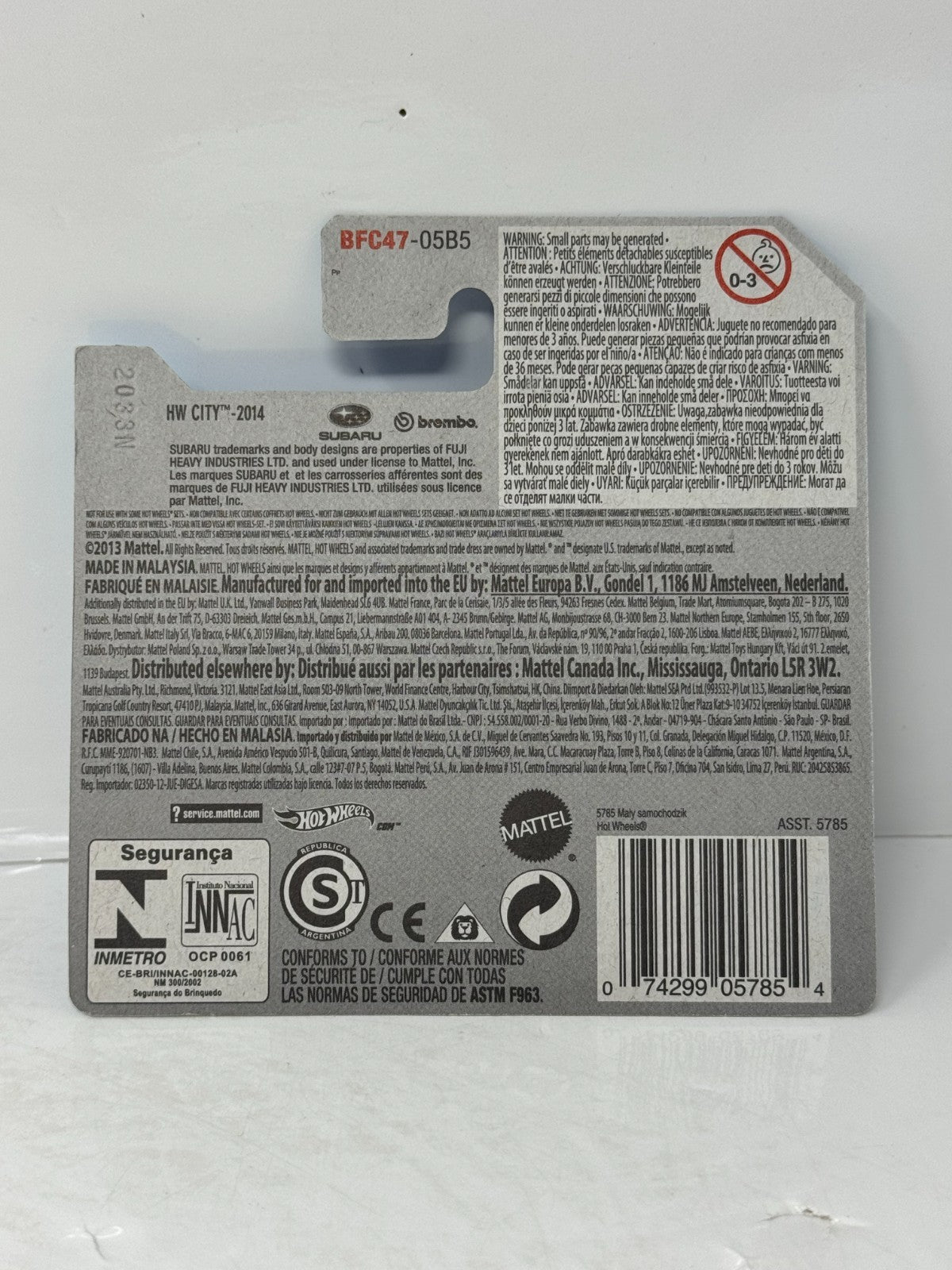 Hot Wheels Treasure Hunt Subaru WRX STI 1:64 Diecast Short Card
