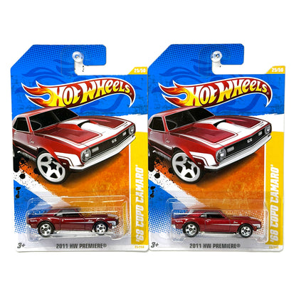 Hot Wheels HW Premiere 1968 COPO Camaro 1:64 Diecast two Different Red colors