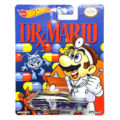 Hot Wheels Dr. Mario 8 Crate Delivery 1:64 Diecast Real Riders