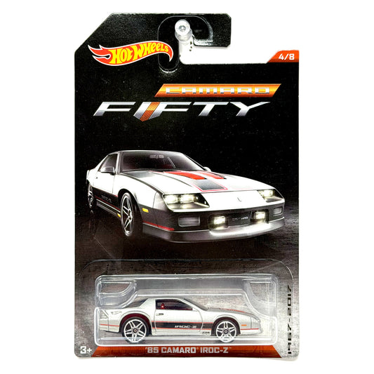 Hot Wheels Camaro Fifty 1985 Chevrolet Camaro IROC-Z 1:64 Diecast Silver