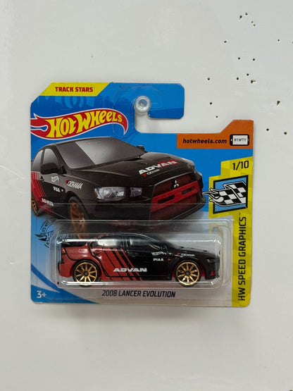 Hot Wheels Speed Graphics 2008 Lancer Evolution 1:64 Diecast Short Card
