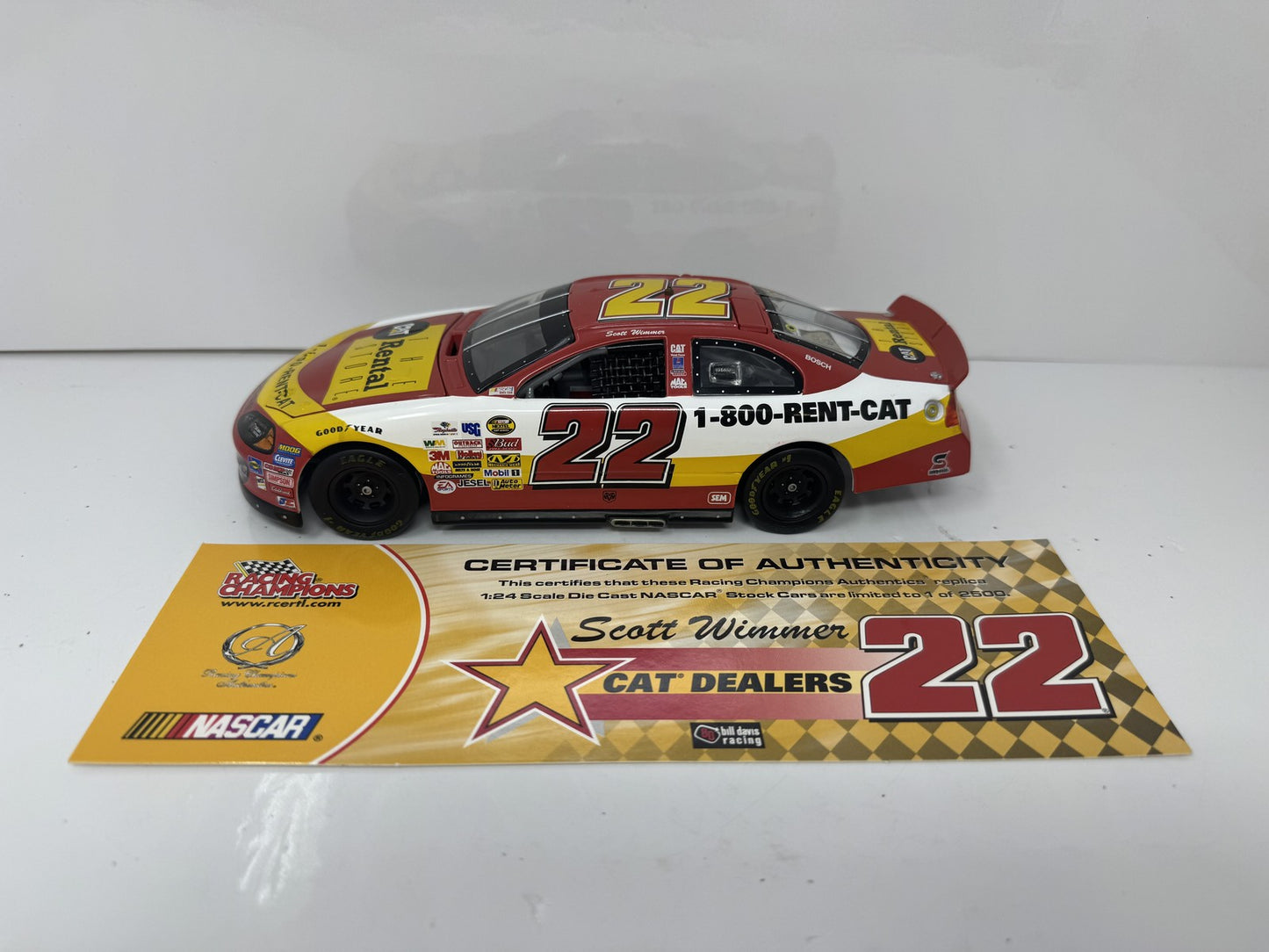 Racing Champions Nascar Scott Wimmer #22 Cat Dealers 1:24 Diecast