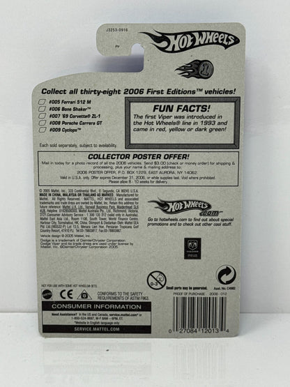 Hot Wheels First Editions 2005 Dodge Viper Coupe 1:64 Diecast Factory Sealed