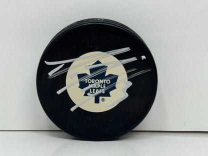 Dion Phaneuf Toronto Maple Leafs Signed NHL Autograph Puck Silver Auto