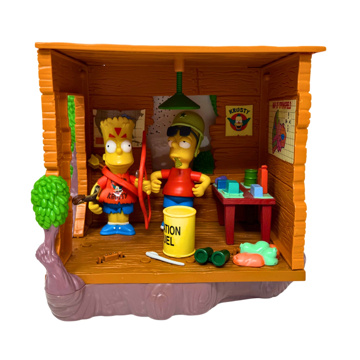 Simpsons World of Springfield Barts Treehouse Kamp Krusty Bart Playmates Playset