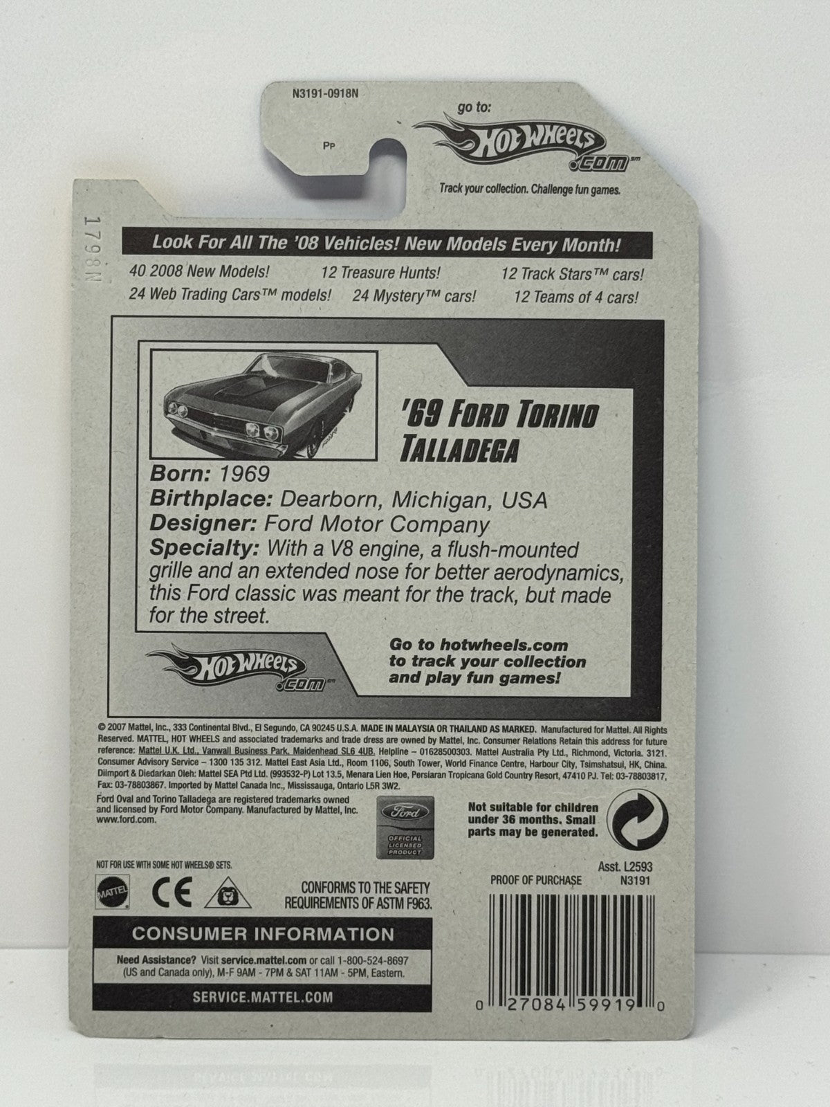 Hot Wheels New Models 1969 Ford Torino Talladega 1:64 Diecast Factory Sealed