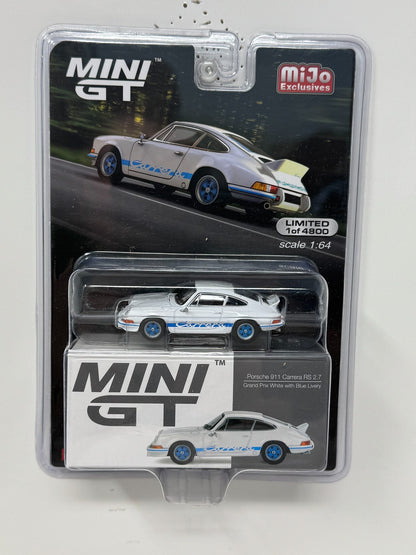 Mini GT Porsche 911 Carrera RS 2.7 Grand Prix with Blue Livery 1:64 Diecast