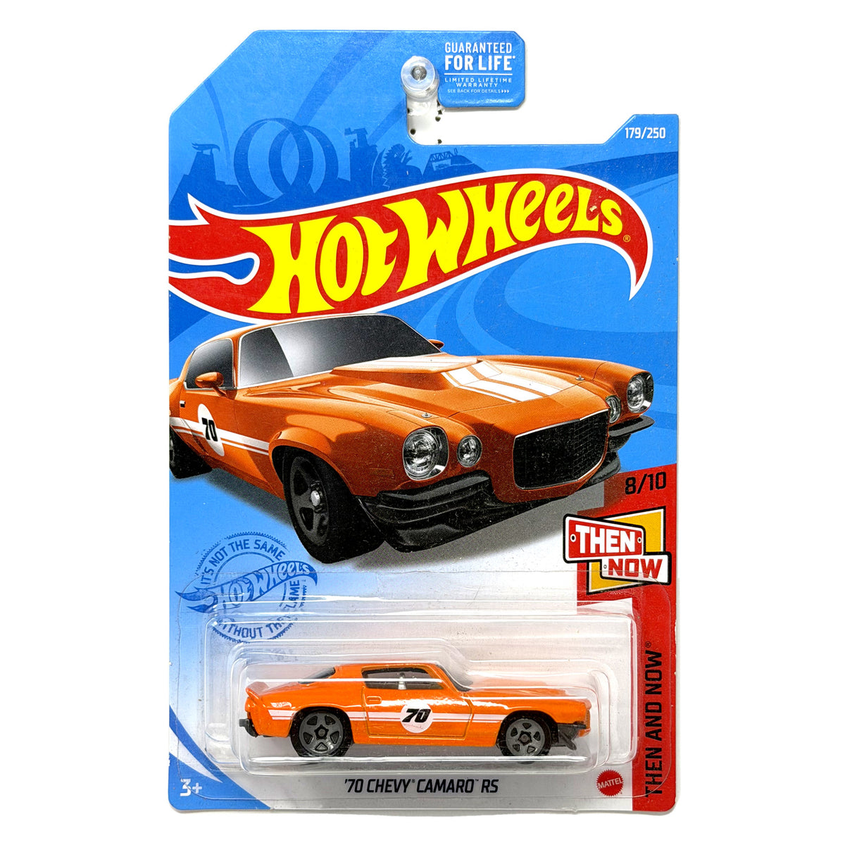Hot Wheels Then and Now 1970 Chevrolet Camaro RS 1:64 Diecast Orange USA Card
