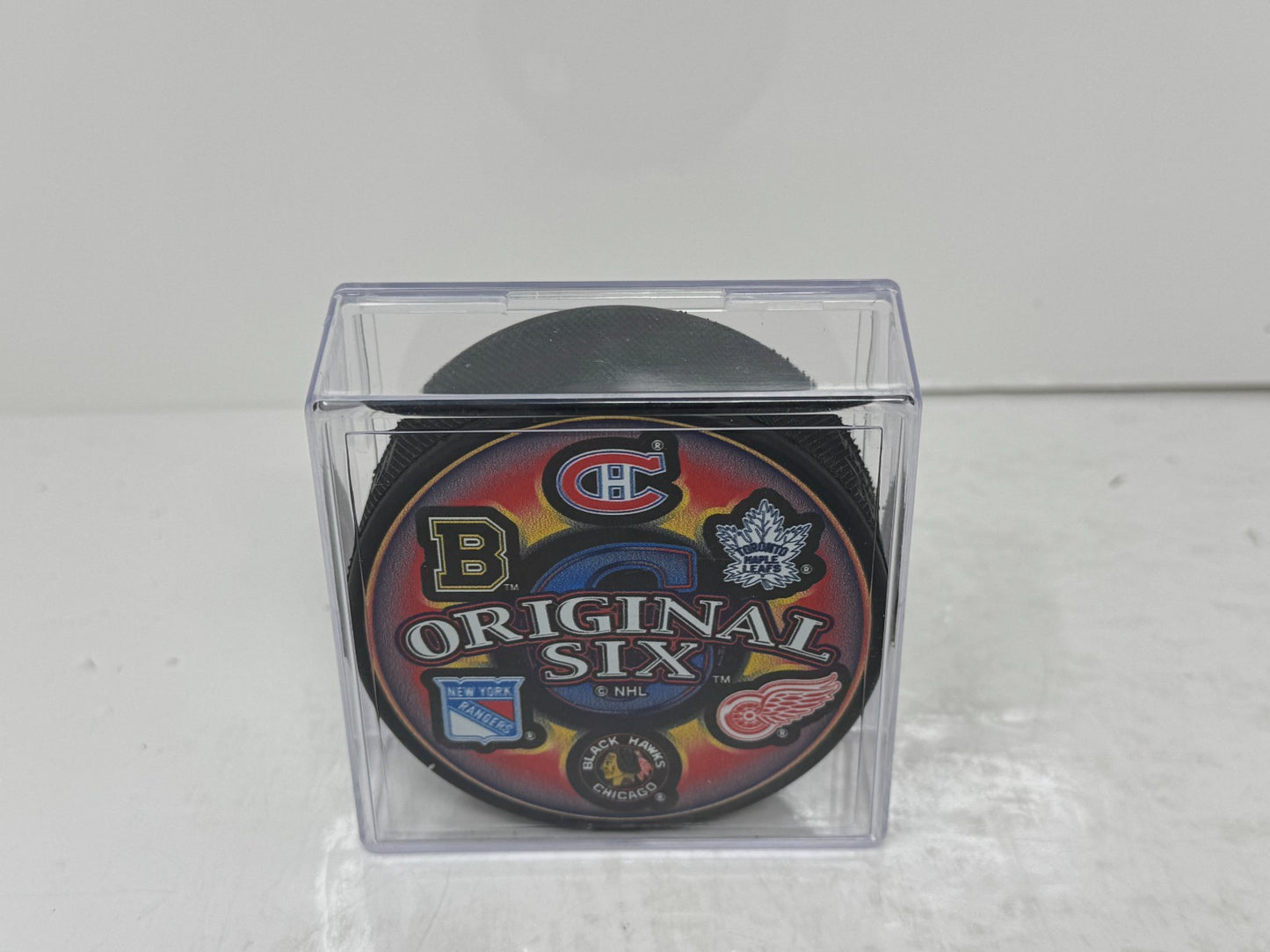 Original Six NHL Team Logo Hockey Puck Collection with Bonus Puck – 6 Teams