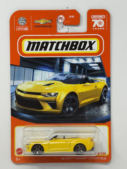Matchbox 70 Years 2016 Chevrolet Camaro Convertible 1:64 Diecast Yellow