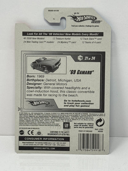 Hot Wheels Web Trading Cars 1969 Chevrolet Camaro 1:64 Diecast Factory Sealed V2