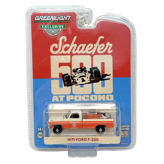 Greenlight 1971 Ford F-250 Schaefer 500 At Pocono 1:64 Diecast