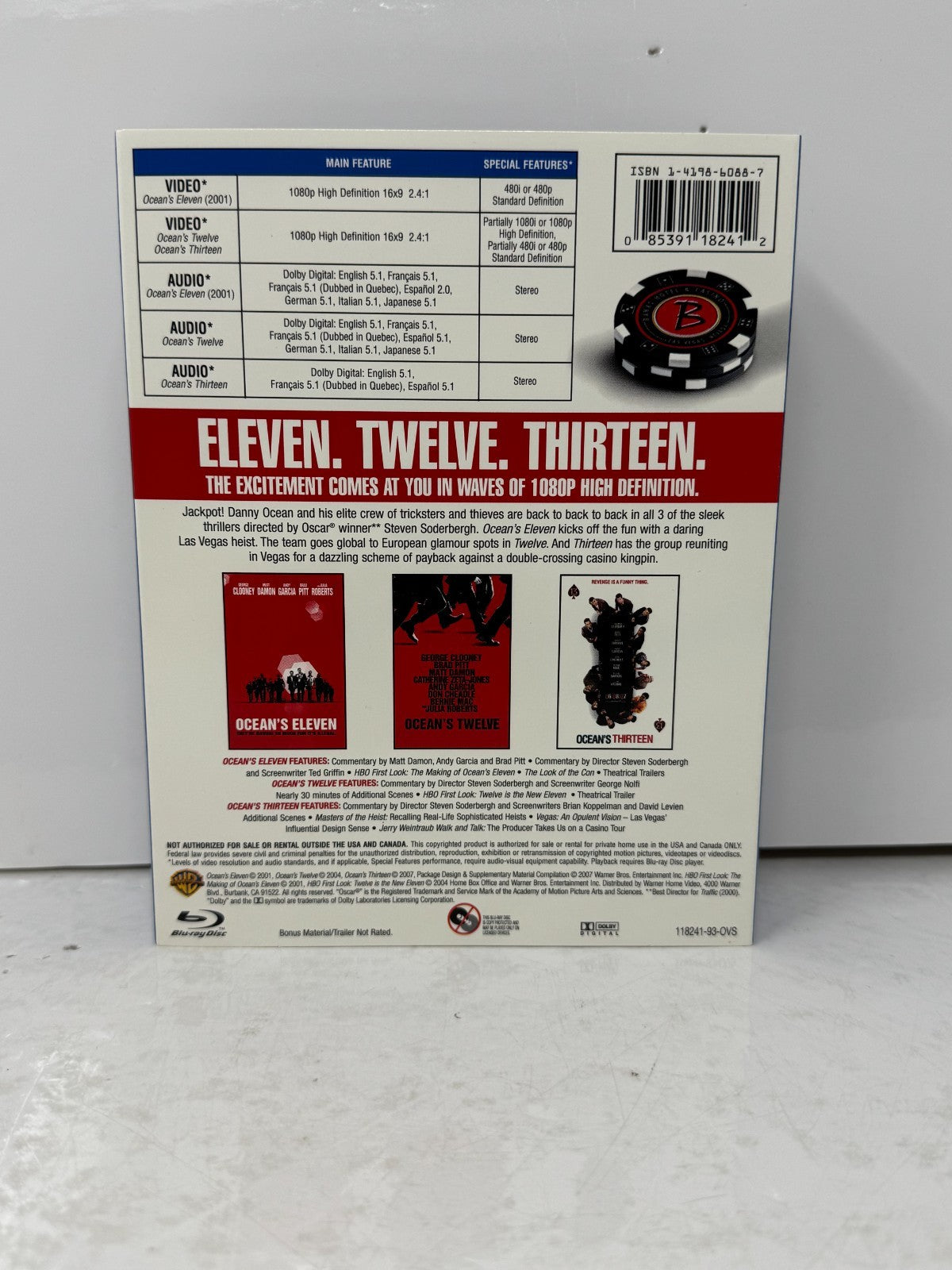 Oceans Trilogy (Blu-ray) George Clooney Crime Comedy Movie Set