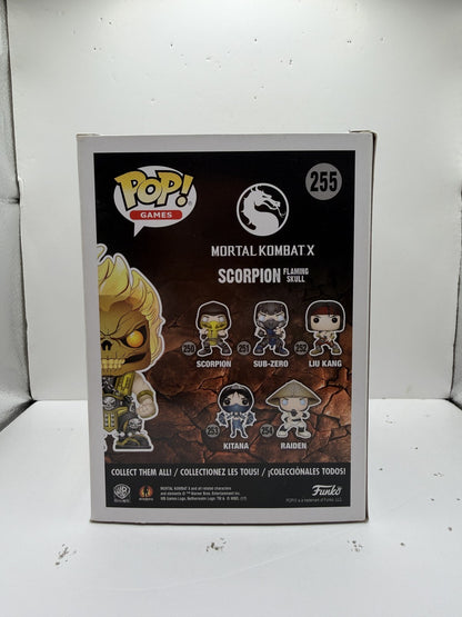 Funko Pop! Games Mortal Kombat X #255 Scorpion Flaming Skull Hot Topic Vinyl Figure