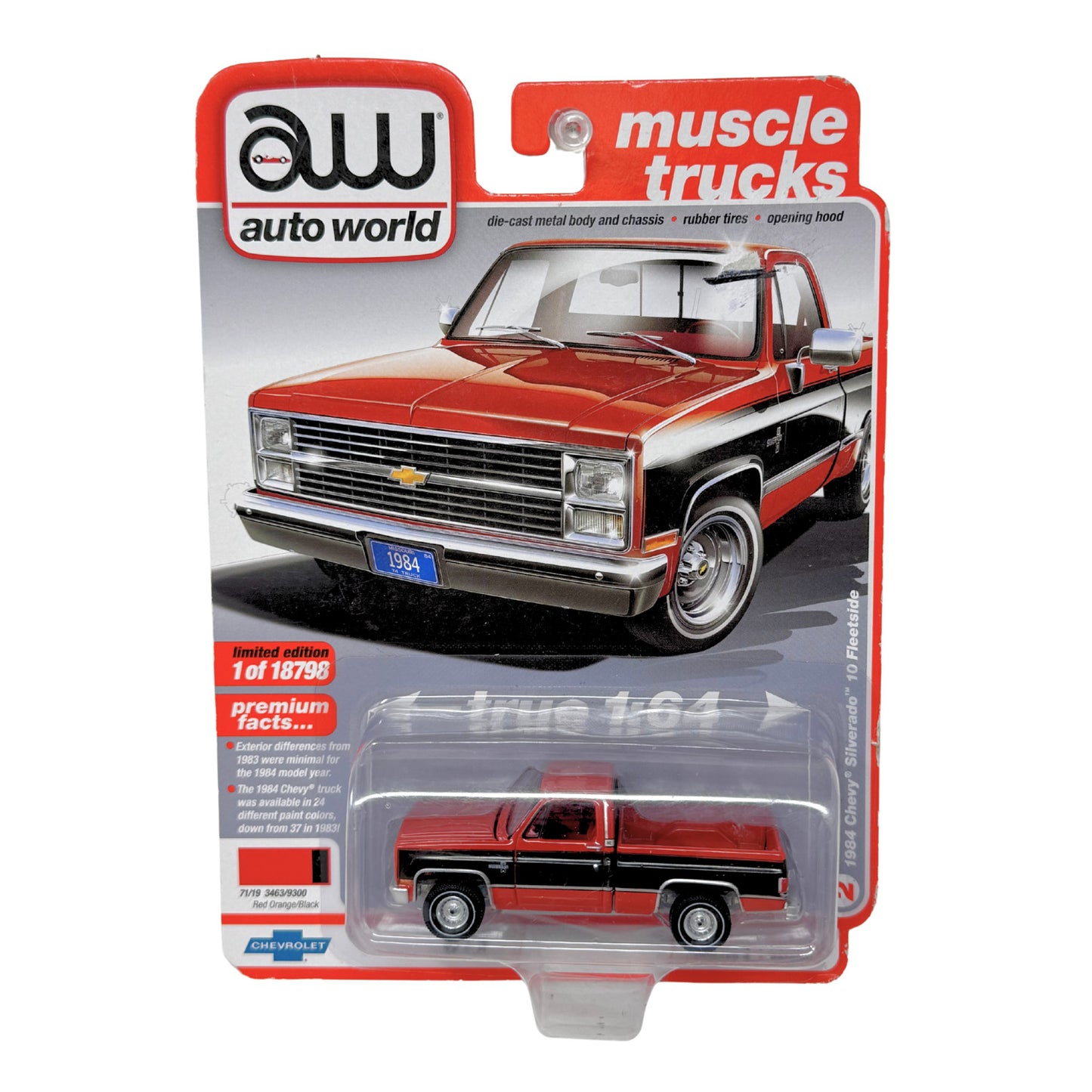 Auto World Muscle Trucks 1984 Chevy Silverado 10 Fleet Side 1:64 Diecast