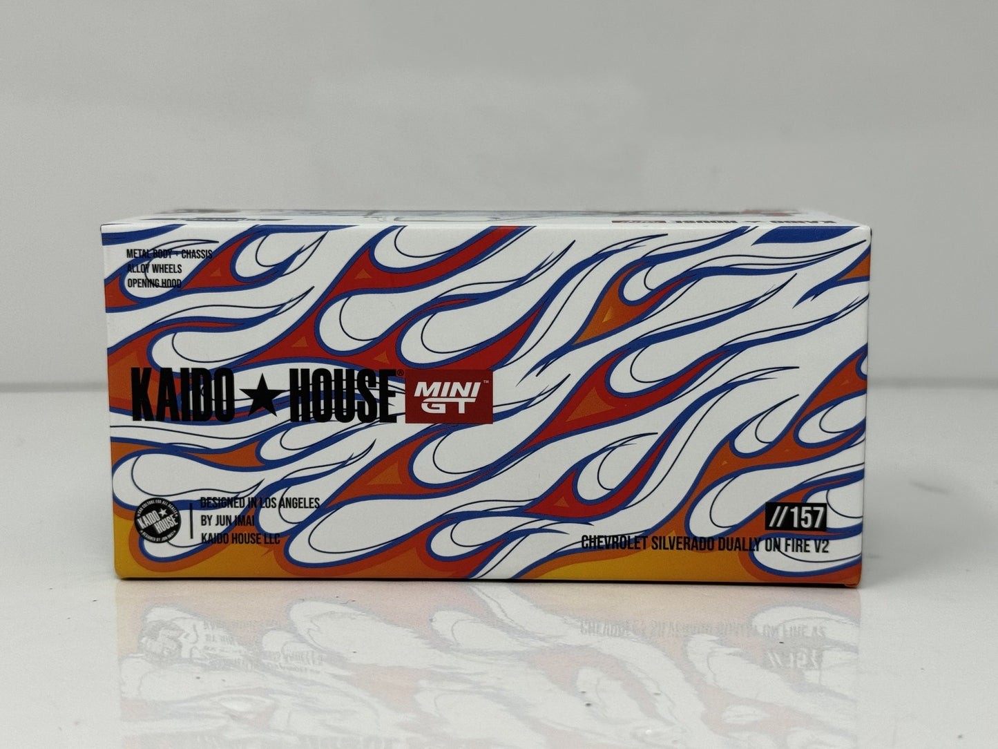 Kaido House MINI GT Chevrolet Silverado Dually On Fire V2 1:64 Diecast