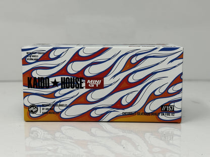 Kaido House MINI GT Chevrolet Silverado Dually On Fire V2 1:64 Diecast