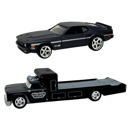 Hot Wheels Premium Boulevard 1971 Mustang Mach 1 & Black Hole Hauler 164 Diecast