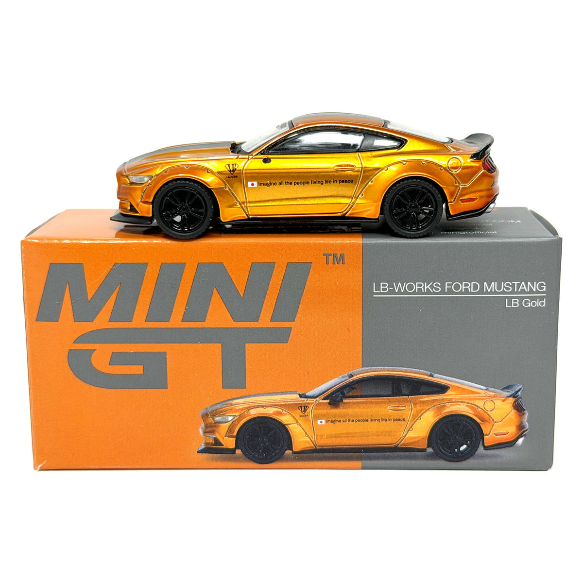 Mini GT LB-Works Ford Mustang LB Gold LHD 1:64 Diecast