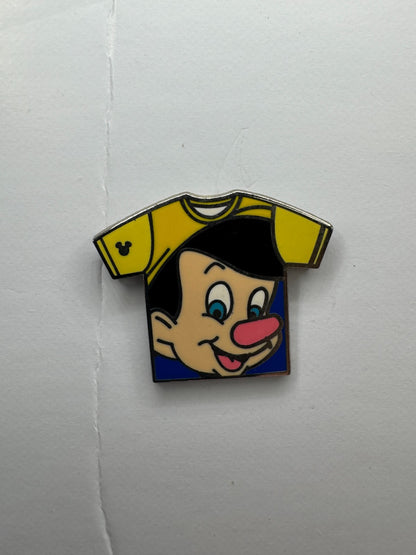 WDW Disney T-Shirt Collection Pinocchio Hidden Mickey Trading Pin DC1S3
