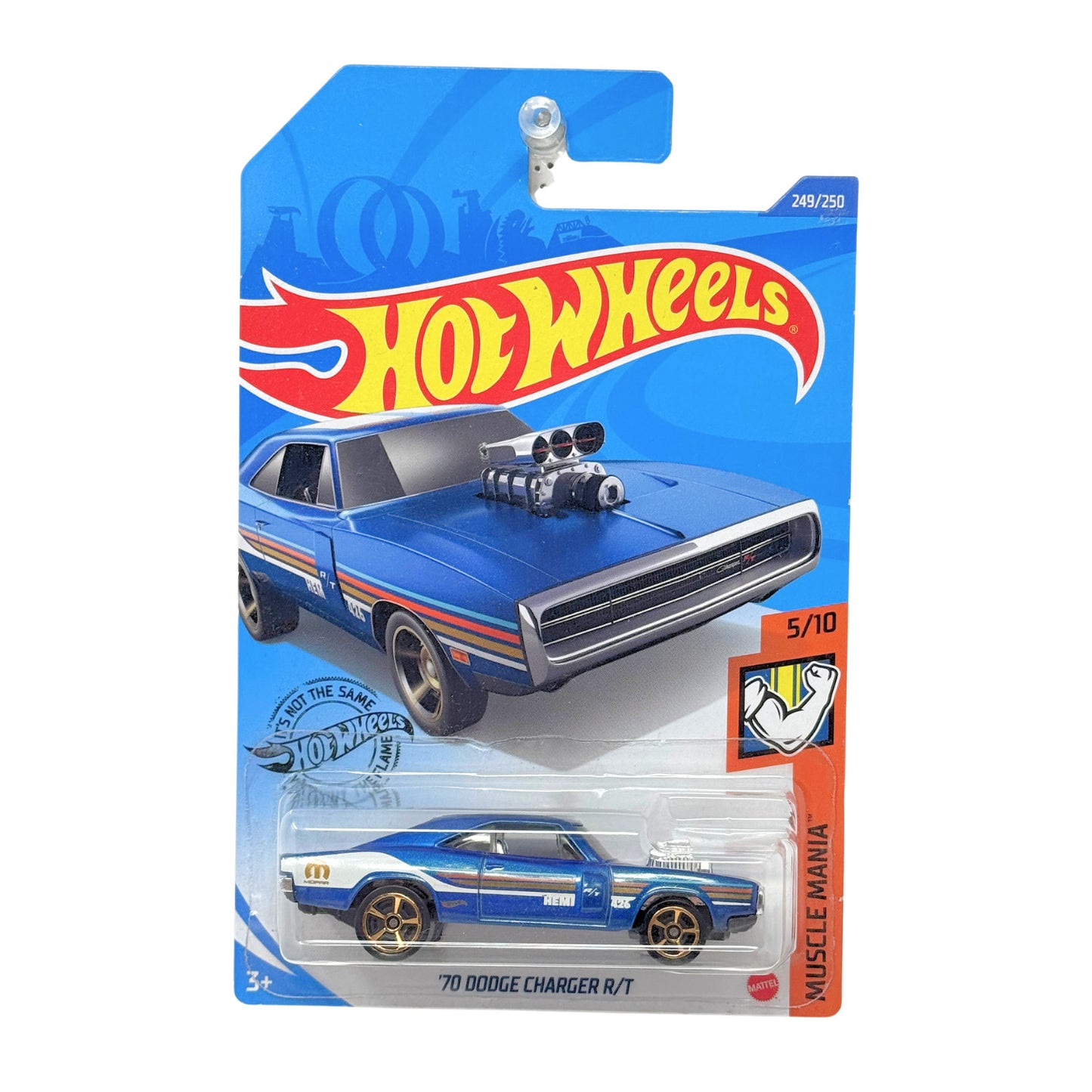 Hot Wheels Muscle Mania 1970 Dodge Charger RT 1:64 Diecast Blue V2