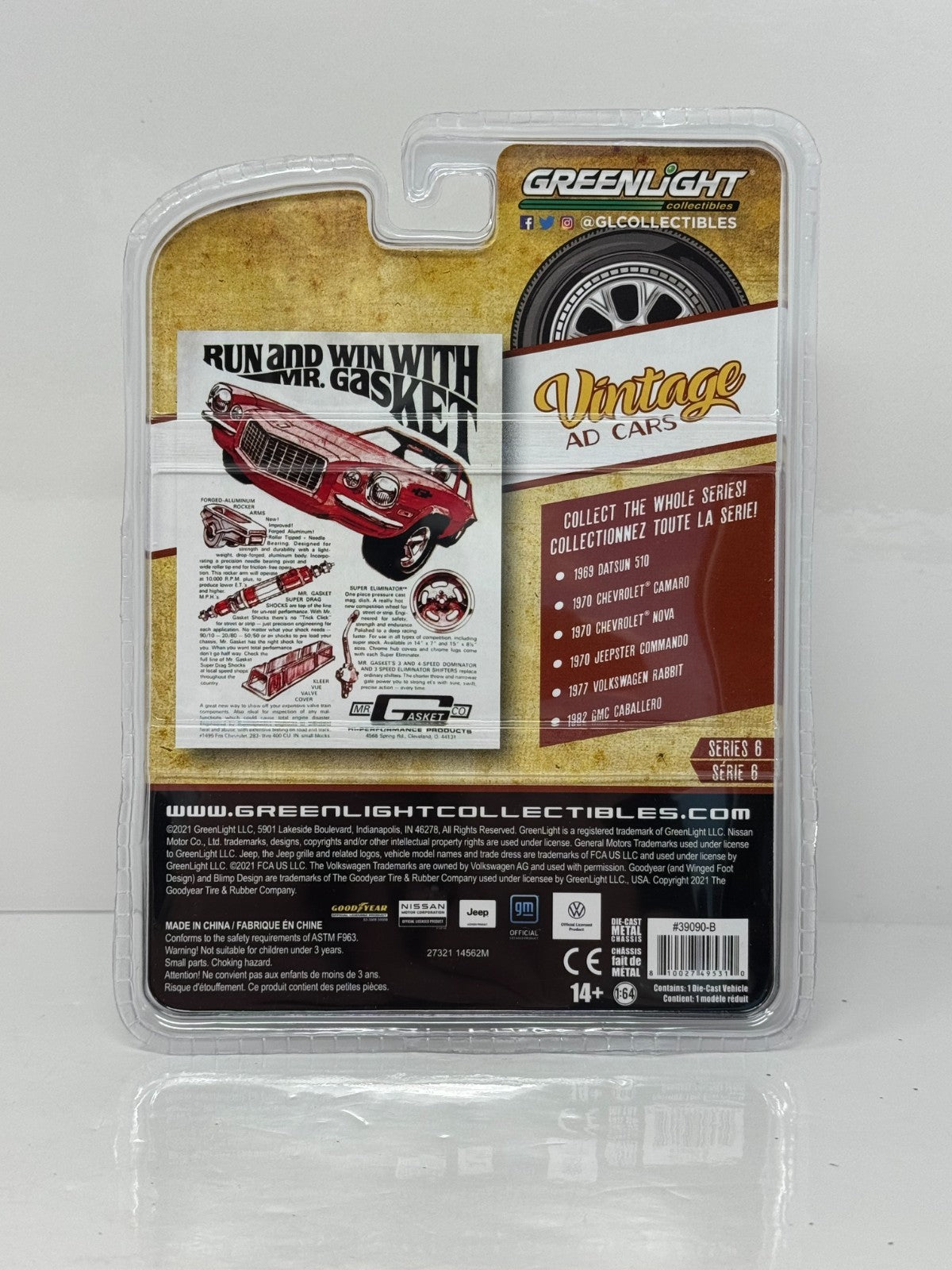 Greenlight Vintage Ad Cars 1970 Chevrolet Camaro 1:64 Diecast