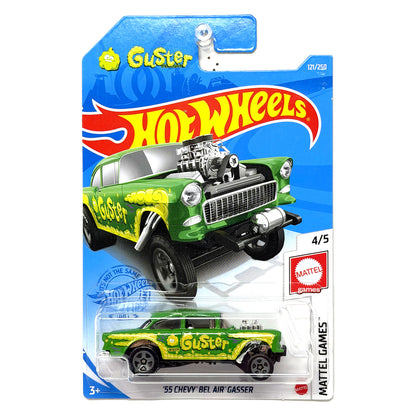 Hot Wheels Mattel Games Guster 1955 Chevy Bel Air Gasser Green 1:64 Diecast